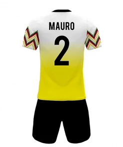 Summa Drive Men's Soccer Club Jersey Uniform White/Yellow With Black Short