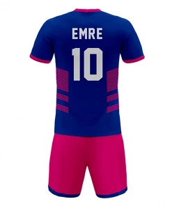 Summa Drive Quality V Collar Sublimation Soccer Jersey Blue And Pink