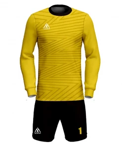 Summa Drive New Design Polyester Quick-dry Fabric Long Sleeve Soccer Uniform Yellow/Black FOOTBALL