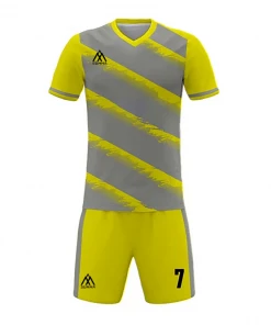 FOOTBALL Summa Drive Polyester Mesh Material Sublimation Soccer Jersey Uniform Gray/Yellow