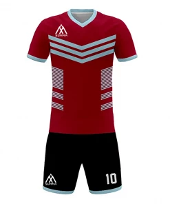 Summa Drive Sports Jersey Sublimation Football Uniform Red/Light Blue/Black