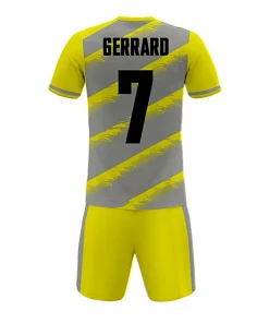 FOOTBALL Summa Drive Polyester Mesh Material Sublimation Soccer Jersey Uniform Gray/Yellow