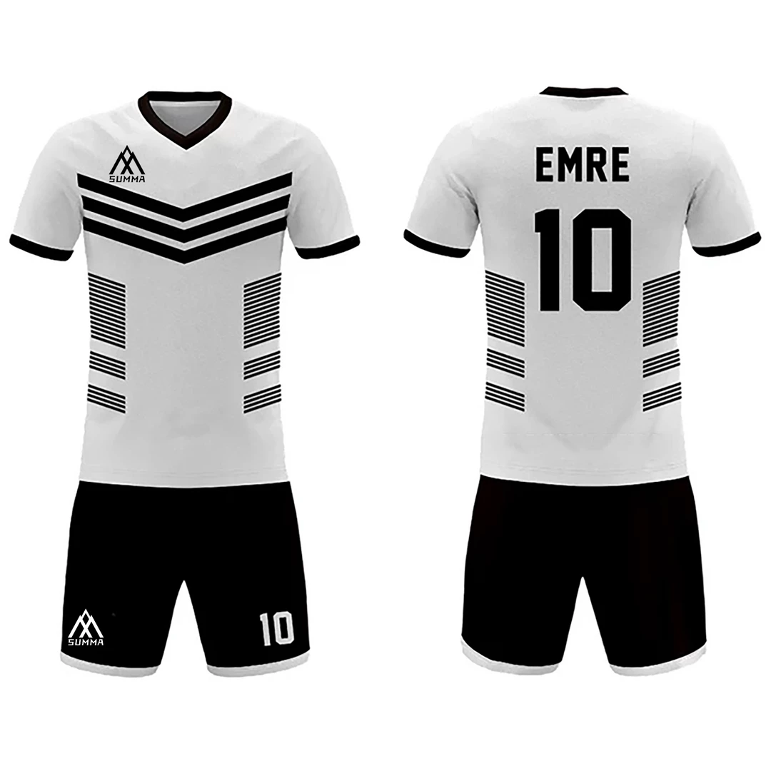 Summa Drive Sports Jersey Sublimation Football Uniform White/Black 5 Summa Drive Sports Jersey Sublimation Football Uniform White/Black