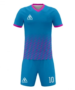 FOOTBALL Summa Drive Men's Soccer Uniforms Set Full Sublimation Light Blue/Pink