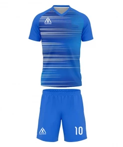 Summa Drive Retro Blue Stripes Design Soccer Jersey Uniform Blue Strip Design