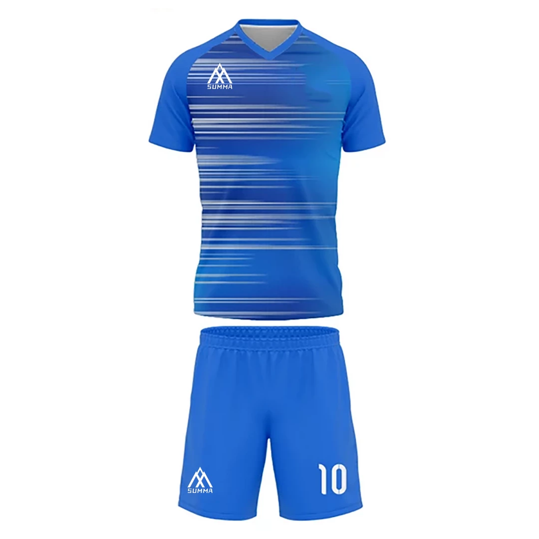 Summa Drive Retro Blue Stripes Design Soccer Jersey Uniform Blue Strip Design 3 Summa Drive Retro Blue Stripes Design Soccer Jersey Uniform Blue Strip Design