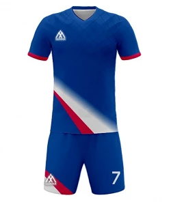 FOOTBALL Summa Drive Men's Soccer Stripe Jersey Dry Fit Blue/White With Red