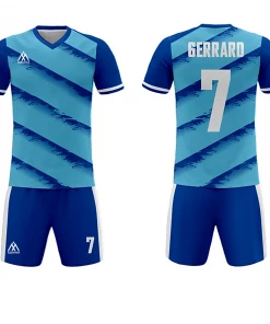 Summa Drive Polyester Mesh Material Sublimation Soccer Jersey Uniform Light Blue/Blue