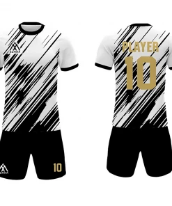 Summa Drive Stripe Design Jersey Football Quick-dry Football Uniform Set Black/White