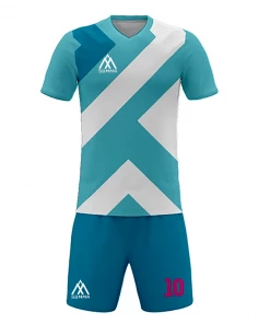 Summa Drive Sublimation Geometry Design Turquoise Green Sportswear Kit Blue/Light Blue/White