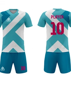 Summa Drive Sublimation Geometry Design Turquoise Green Sportswear Kit Blue/Light Blue/White