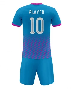 FOOTBALL Summa Drive Men's Soccer Uniforms Set Full Sublimation Light Blue/Pink