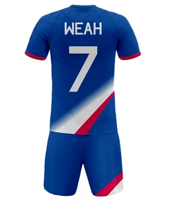 FOOTBALL Summa Drive Men's Soccer Stripe Jersey Dry Fit Blue/White With Red