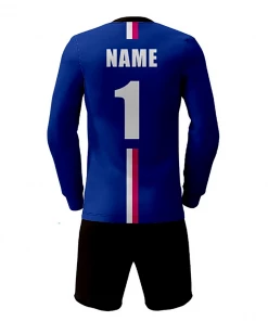 Summa Drive New Design Polyester Quick-dry Fabric Long Sleeve Soccer Uniform Blue/Black