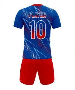 FOOTBALL Summa Drive Polyester Mesh Quick Dry Sublimation Soccer Jersey Uniform Blue/Red With Mix Of White And Light Blue
