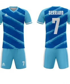 Summa Drive Polyester Mesh Material Sublimation Soccer Jersey Uniform Blue/Light Blue