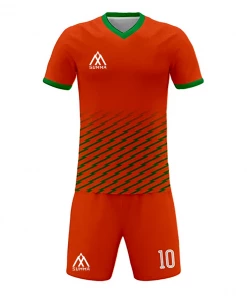 Summa Drive Men's Soccer Uniforms Set Full Sublimation Red Orange/Green FOOTBALL