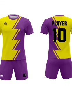 Summa Drive New Design Sublimation Printing Soccer Jersey Uniform Soccer Kits Yellow/Violet