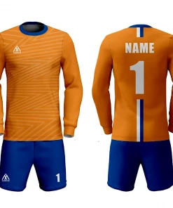 FOOTBALL Summa Drive New Design Polyester Quick-dry Fabric Long Sleeve Soccer Uniform Orange/Blue