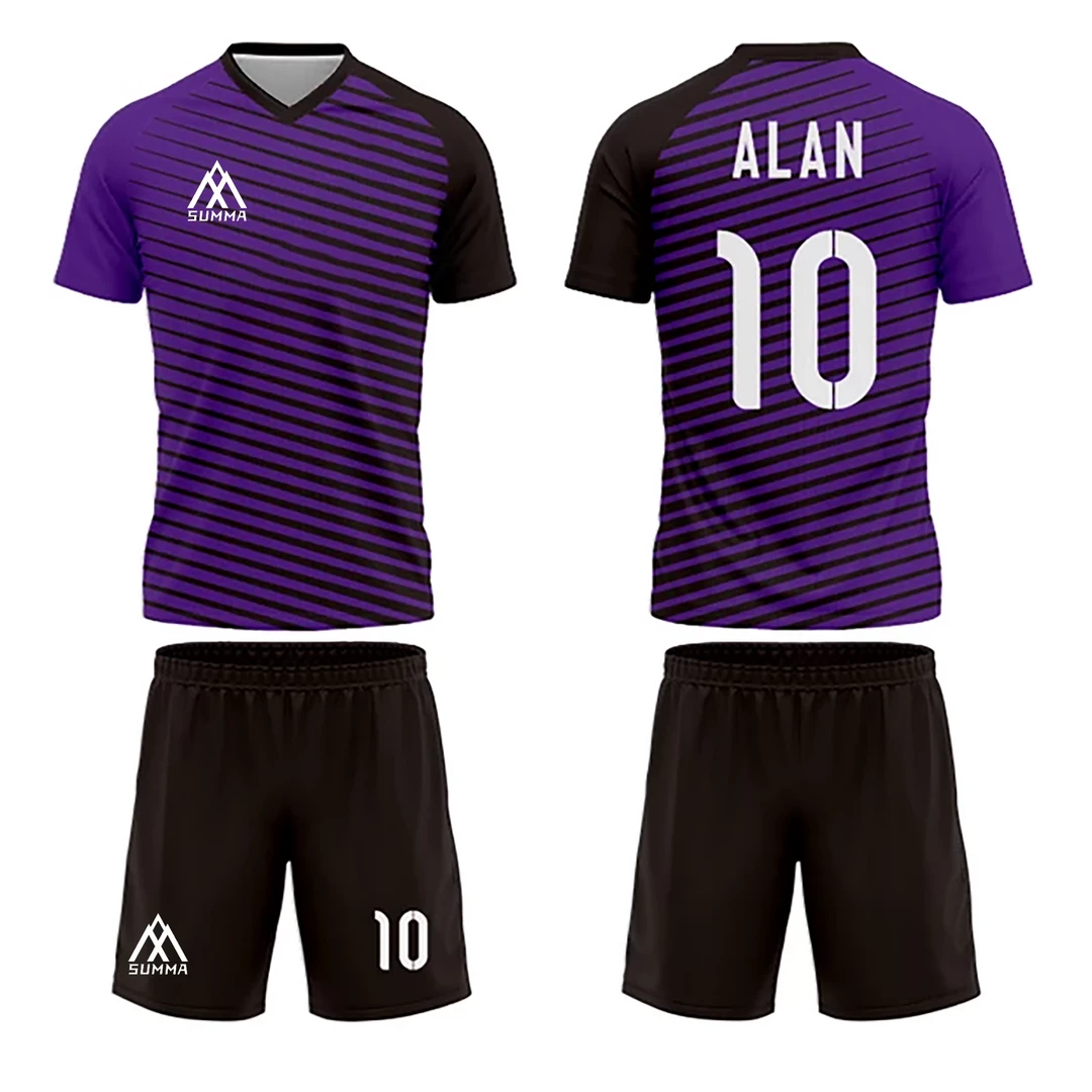 Summa Drive V Collar Classic Design Football Jersey Football Kits Violet/Black 5 Summa Drive V Collar Classic Design Football Jersey Football Kits Violet/Black