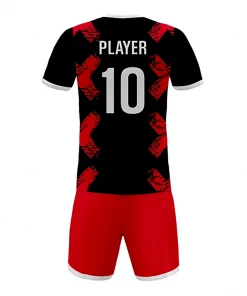 Summa Drive V Collar Sublimation Soccer Jersey Shirts And Shorts Black/Red/White