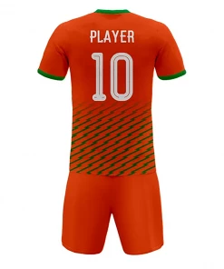 Summa Drive Men's Soccer Uniforms Set Full Sublimation Red Orange/Green FOOTBALL