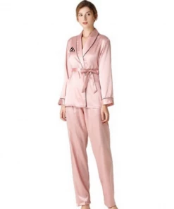 Summa Store Summa Next Autumn New Style Silk Satin Long Sleeve Long Pants Women's Home Wear Silk Pajama