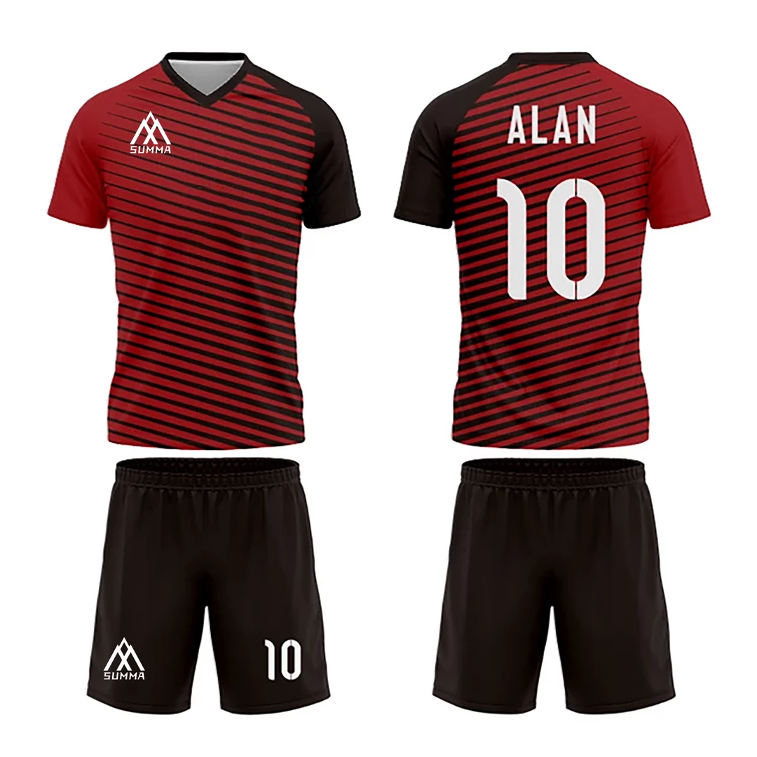 Summa Drive V Collar Classic Design Football Jersey Football Kits Red/Black 5 Summa Drive V Collar Classic Design Football Jersey Football Kits Red/Black