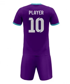 Summa Drive Triangle Stripe Soccer Shirt And Short Sublimation Football Wear Violet/Light Blue With Triangle Design