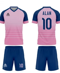 Summa Drive Polyester Short Sleeve Men Sets Football Uniform Pink/Blue 7 Summa Drive Polyester Short Sleeve Men Sets Football Uniform Pink/Blue