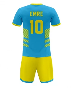 Summa Drive Quality V Collar Sublimation Soccer Jersey Light Blue/Yellow FOOTBALL