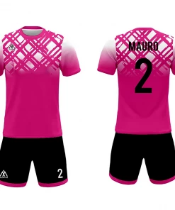 Summa Drive Men's Soccer Club Jersey Uniform Pink/White With Black Short
