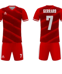 FOOTBALL Summa Drive Polyester Mesh Material Sublimation Soccer Jersey Uniform Dark Red/Red