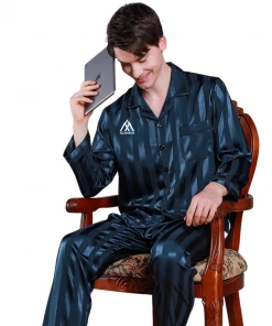 Summa Store Summa Next Fashion Men Satin Silky Long Sleeve Stripe Long Pants Sleepwear Men's Clothing 13 Summa Store Summa Next Fashion Men Satin Silky Long Sleeve Stripe Long Pants Sleepwear Men's Clothing