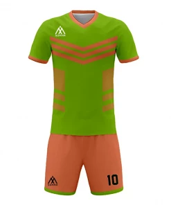 Summa Drive Quality V Collar Sublimation Soccer Jersey Green/Cream FOOTBALL