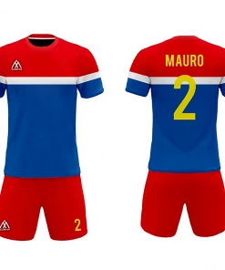 FOOTBALL Summa Drive Men's Soccer Club Jersey Uniform Red/White And Blue