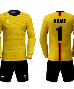 Summa Drive New Design Polyester Quick-dry Fabric Long Sleeve Soccer Uniform Yellow/Black FOOTBALL