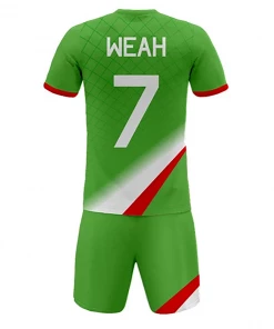 Summa Drive Men's Soccer Stripe Jersey Dry Fit Green/White With Red