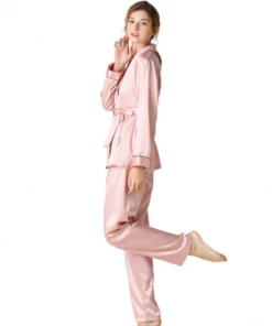 Summa Store Summa Next Autumn New Style Silk Satin Long Sleeve Long Pants Women's Home Wear Silk Pajama