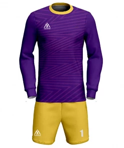 Summa Drive New Design Polyester Quick-dry Fabric Long Sleeve Soccer Uniform Violet/Yellow FOOTBALL