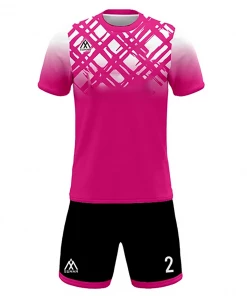 Summa Drive Men's Soccer Club Jersey Uniform Pink/White With Black Short