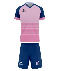 Summa Drive Polyester Short Sleeve Men Sets Football Uniform Pink/Blue