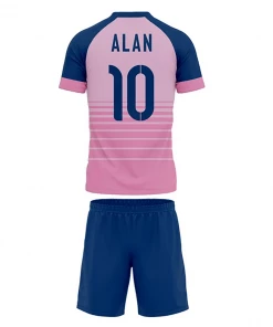 Summa Drive Polyester Short Sleeve Men Sets Football Uniform Pink/Blue