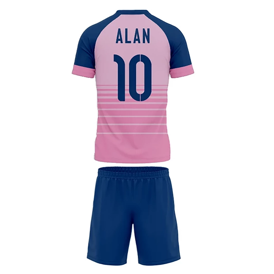 Summa Drive Polyester Short Sleeve Men Sets Football Uniform Pink/Blue 4 Summa Drive Polyester Short Sleeve Men Sets Football Uniform Pink/Blue