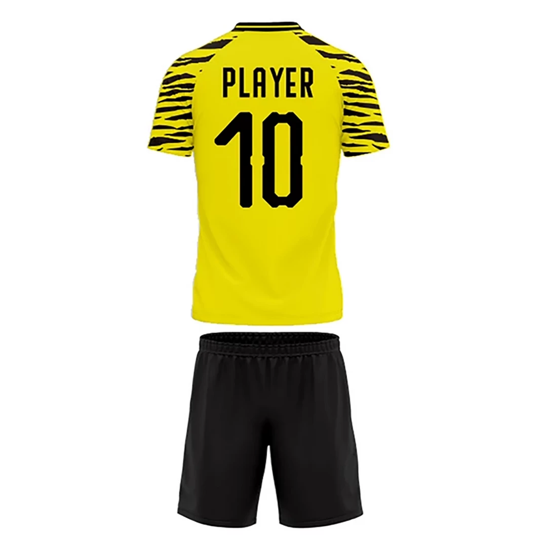 Summa Drive Quick-Dry Polyester Sublimation Football Uniform Yellow With Black Shorts Zebra Design Pattern 4 Summa Drive Quick-Dry Polyester Sublimation Football Uniform Yellow With Black Shorts Zebra Design Pattern