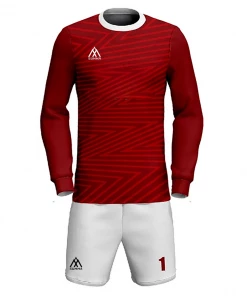 Summa Drive New Design Polyester Quick-dry Fabric Long Sleeve Soccer Uniform Red/White FOOTBALL