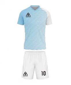 Summa Drive V Collar Classic Design Football Jersey Football Kits Light Blue/White