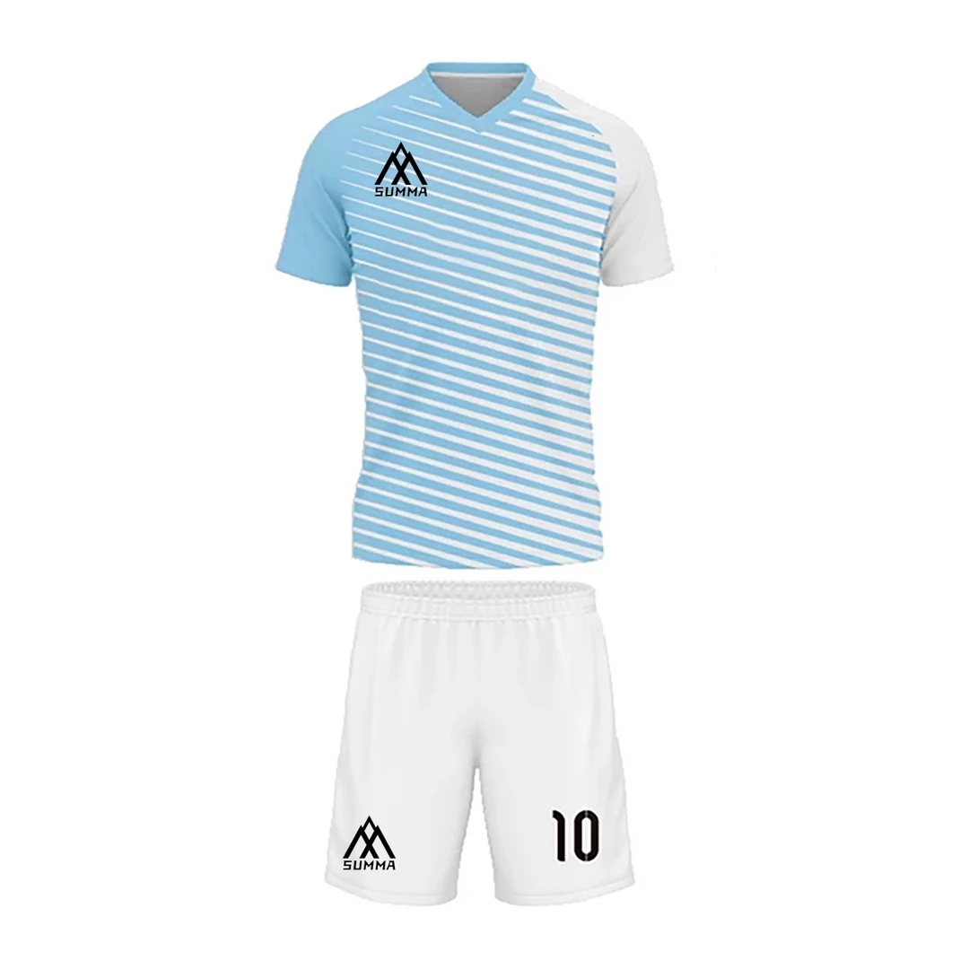 Summa Drive V Collar Classic Design Football Jersey Football Kits Light Blue/White 3 Summa Drive V Collar Classic Design Football Jersey Football Kits Light Blue/White