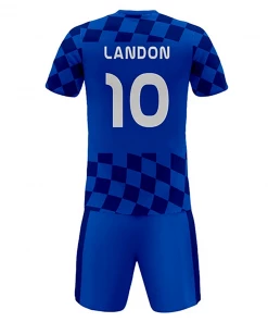 Summa Drive Men's Sublimation Football Jersey Set Checkered Blue