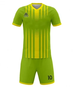 Summa Drive Men's Sublimation Football Jersey Set Green And Yellow